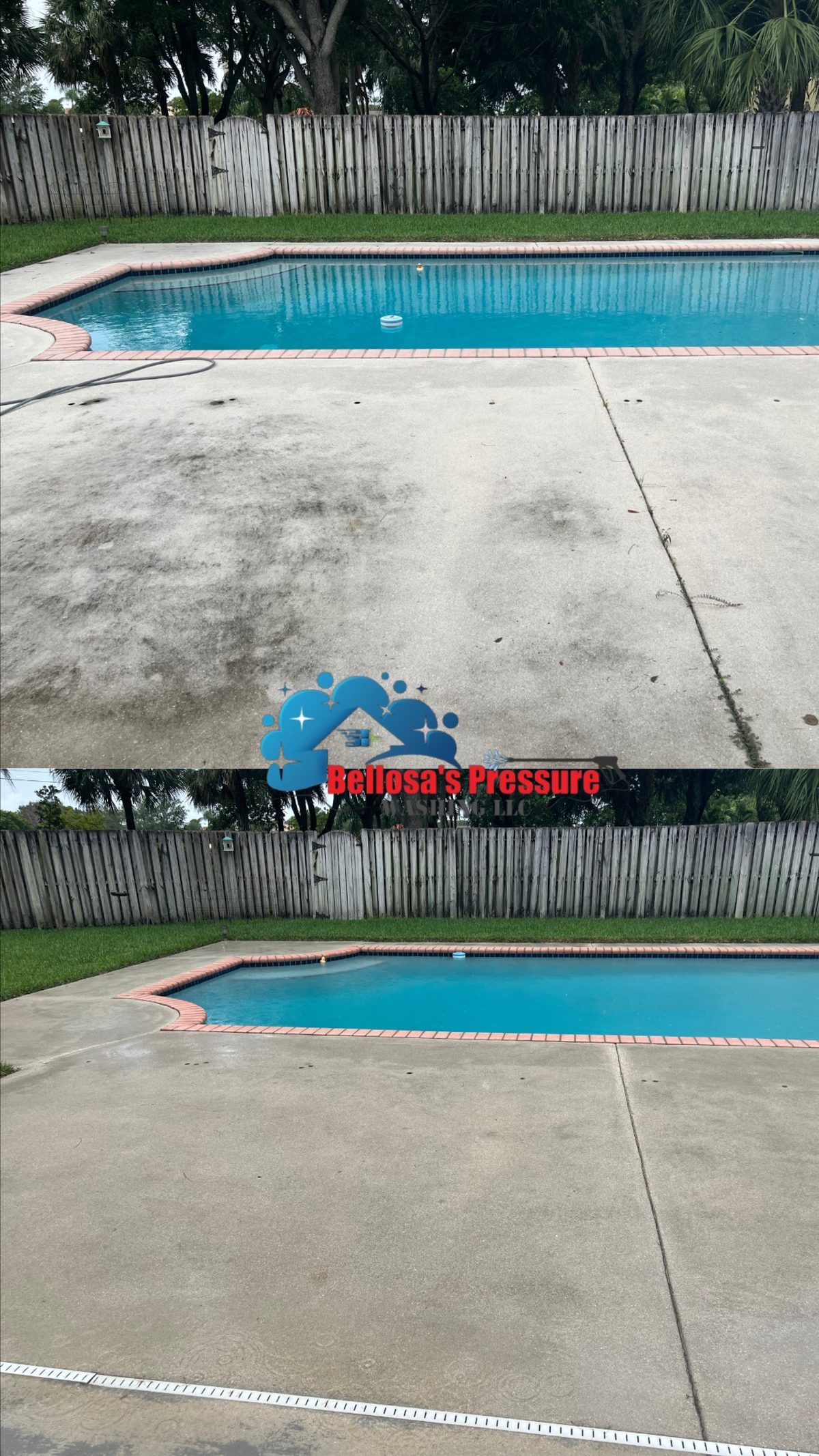 Backyard pool and deck, fresh finish