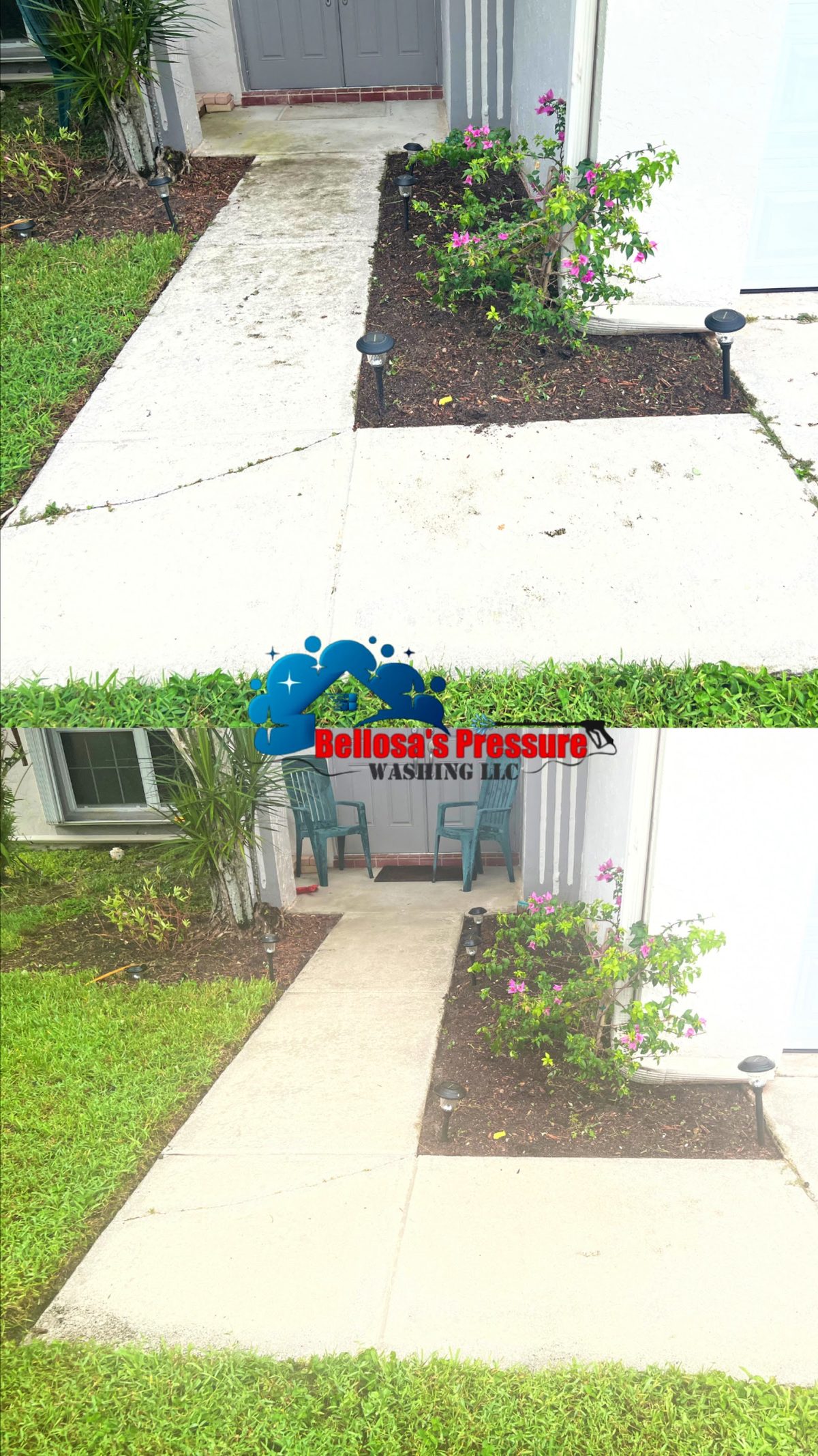 Front walk and entry garden, spotless
